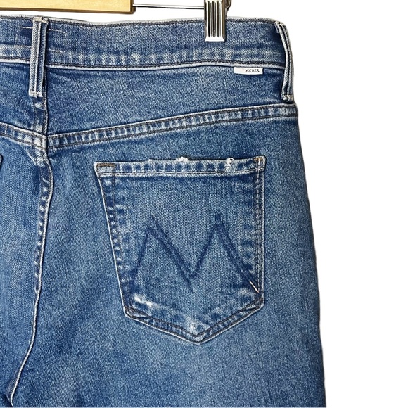 Mother The Insider Ankle Distressed Crop Bootcut Jeans Bloom and Doom - Picture 5 of 10